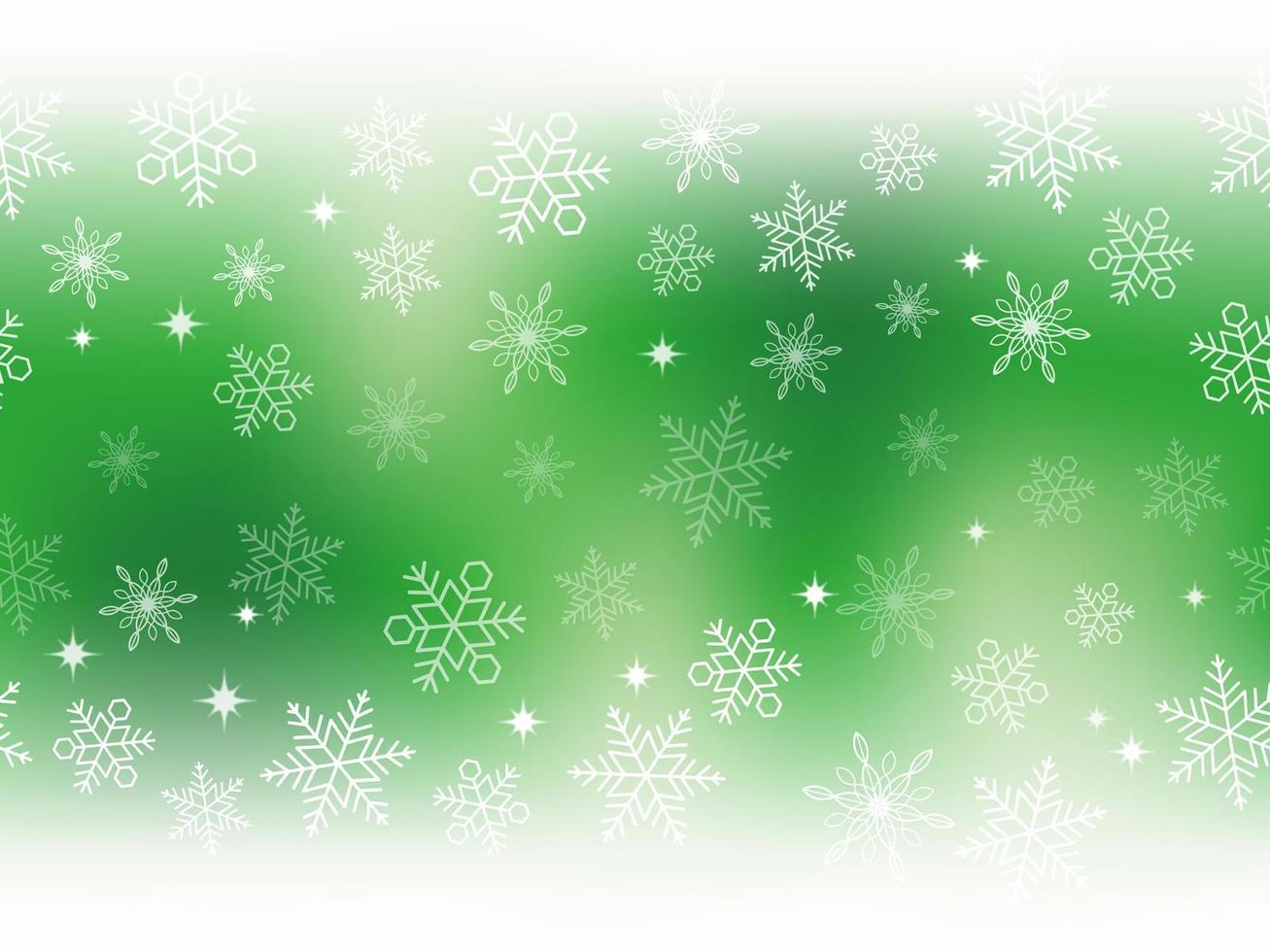 bannière verte dégradée de flocons de neige festifs vecteur