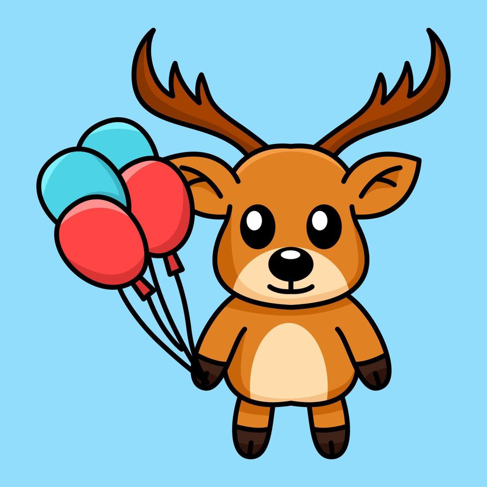 illustration vectorielle d'un cerf mignon et adorable vecteur