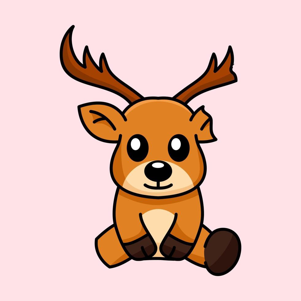 illustration vectorielle d'un cerf mignon et adorable vecteur