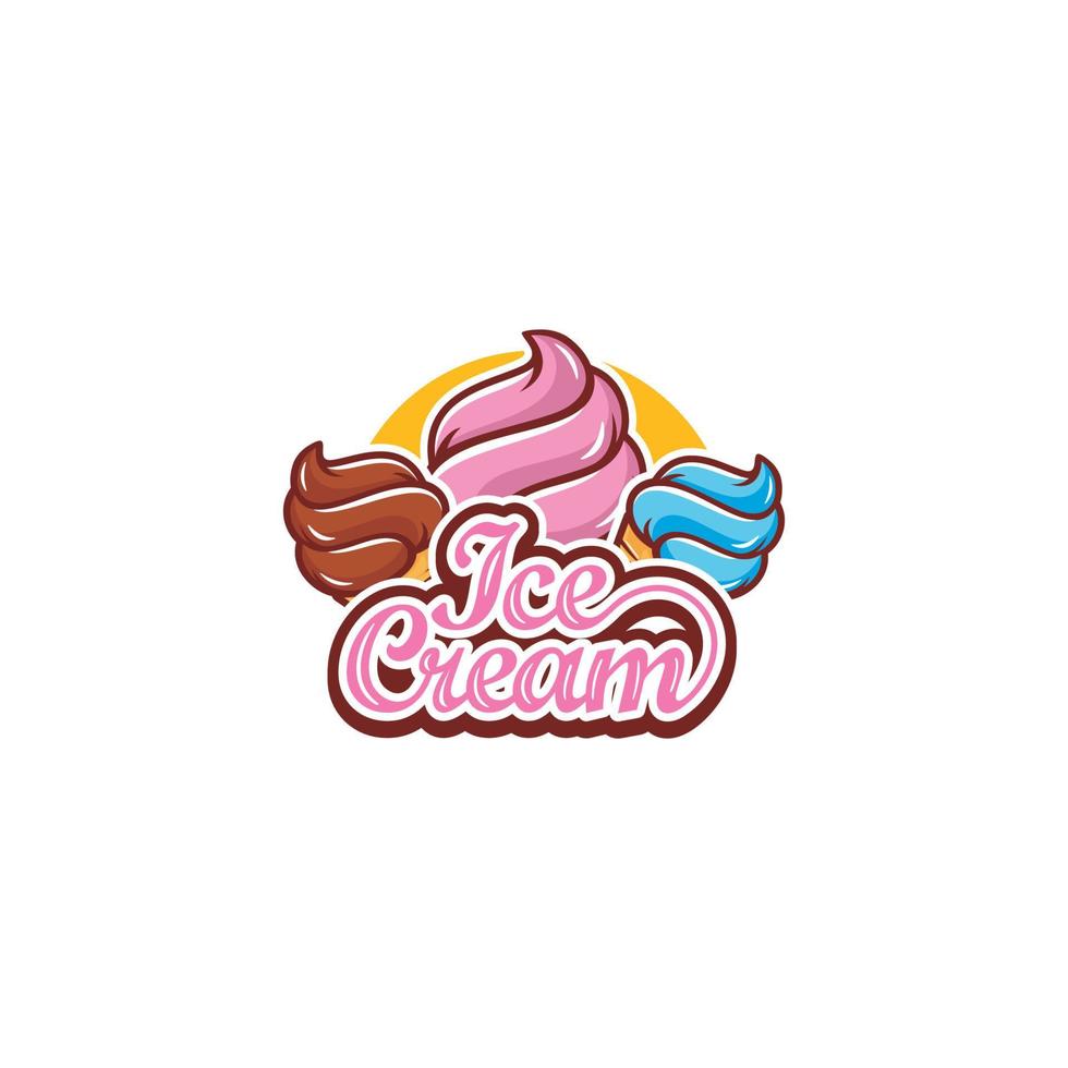 vecteur de conception de logo de crème glacée
