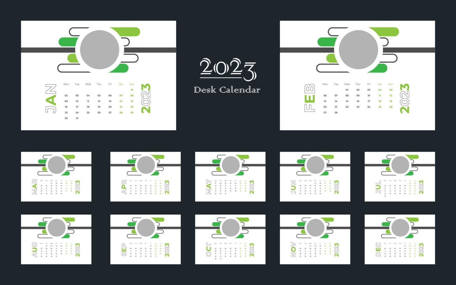 modèle de calendrier de bureau 2023 vecteur