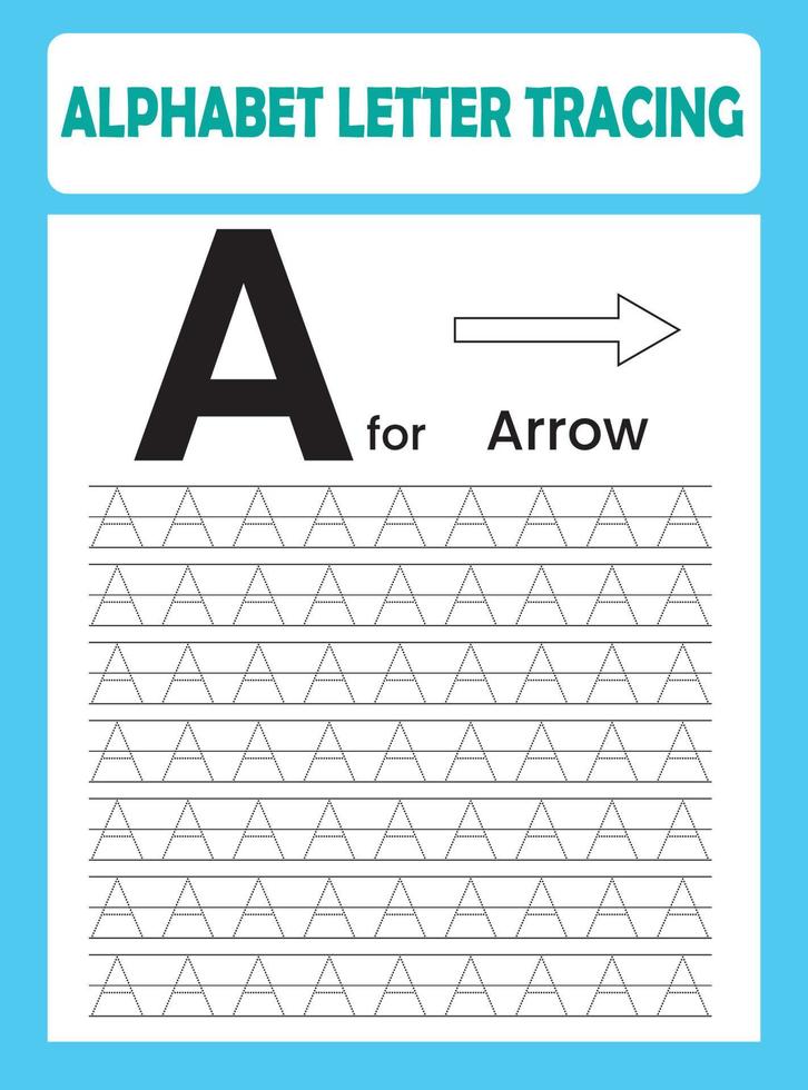 feuille de travail de traçage des lettres de l'alphabet vecteur