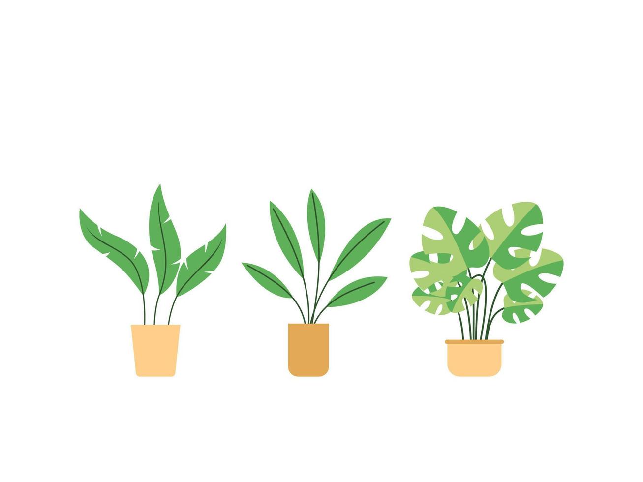 Vase vert plantes sur fond blanc design plat - illustration vectorielle vecteur