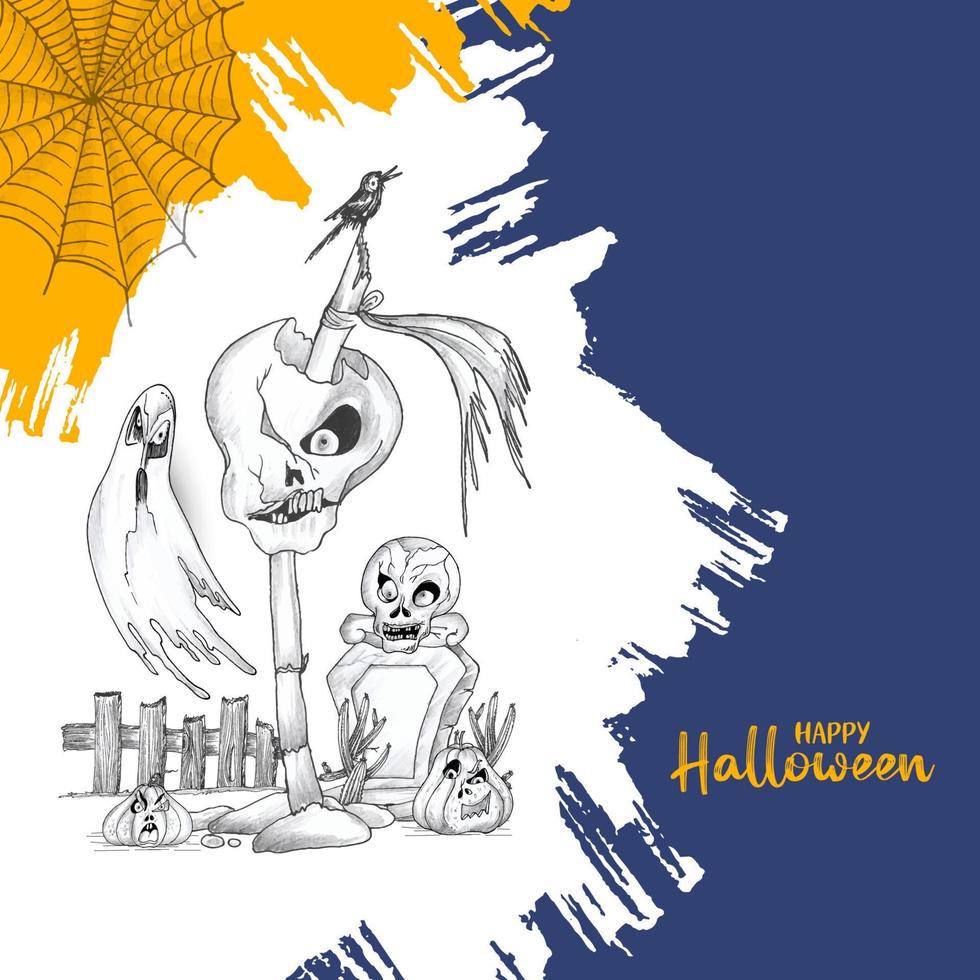 joyeux halloween festival d'horreur célébration design de fond décoratif vecteur