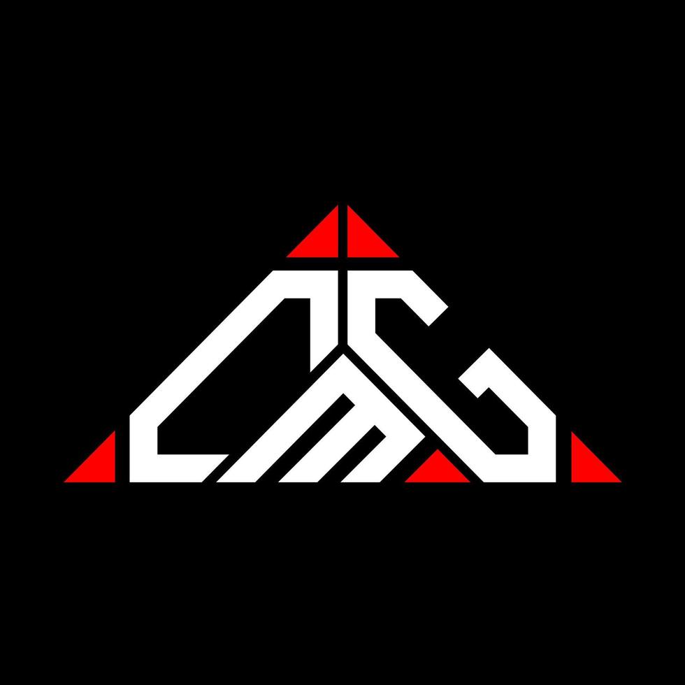 création de logo de lettre cmg avec graphique vectoriel, logo cmg simple et moderne en forme de triangle. vecteur