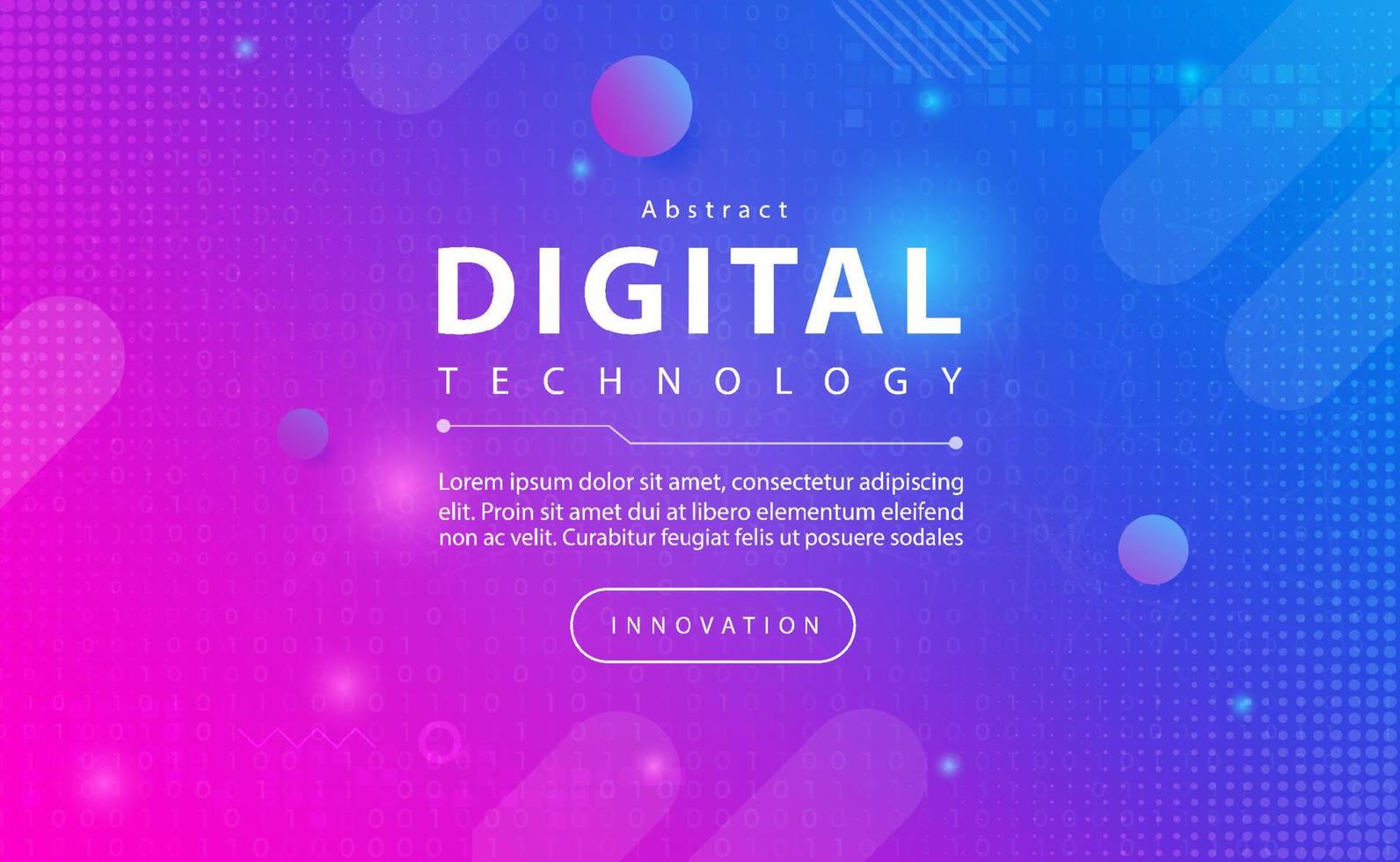 bannière de technologie numérique concept de fond bleu rose avec effets de lumière de ligne technologique, technologie abstraite, vecteur d'illustration pour la conception graphique