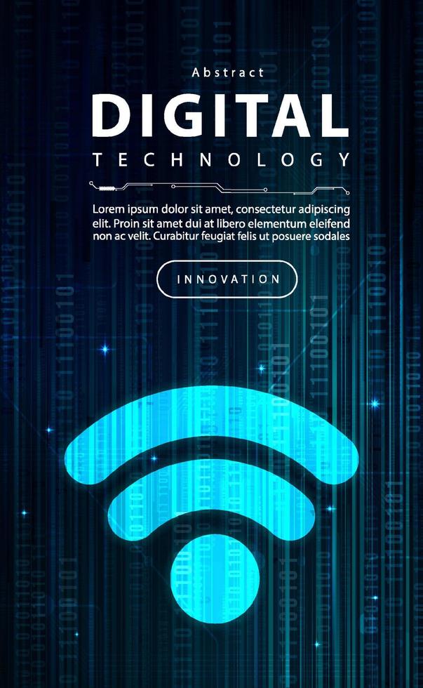 technologie numérique et réseau 4g 5g 6g connexion internet sans fil wi-fi, arrière-plan bleu vert bannière, cyber futur futuriste, technologie abstraite d'accès au réseau de données volumineuses, vecteur d'illustration