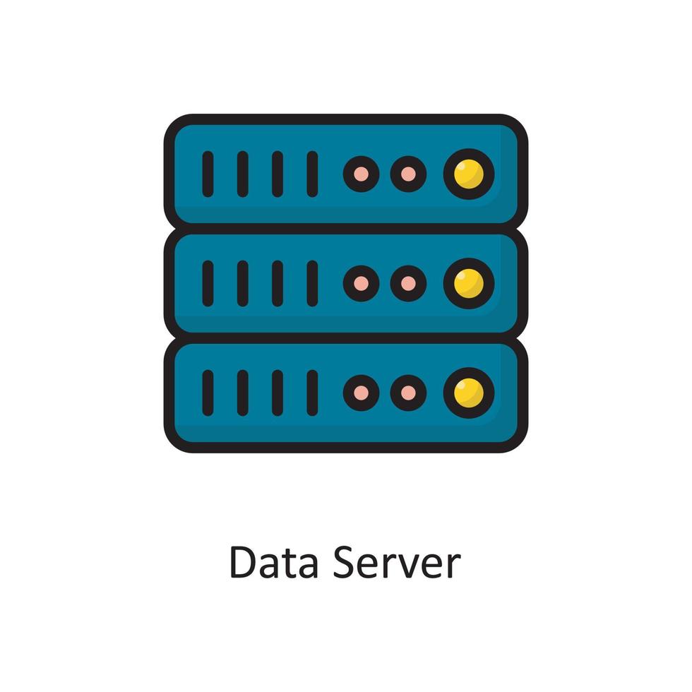 illustration de conception d'icône de contour rempli de vecteur de serveur de données. symbole de cloud computing sur fond blanc fichier eps 10