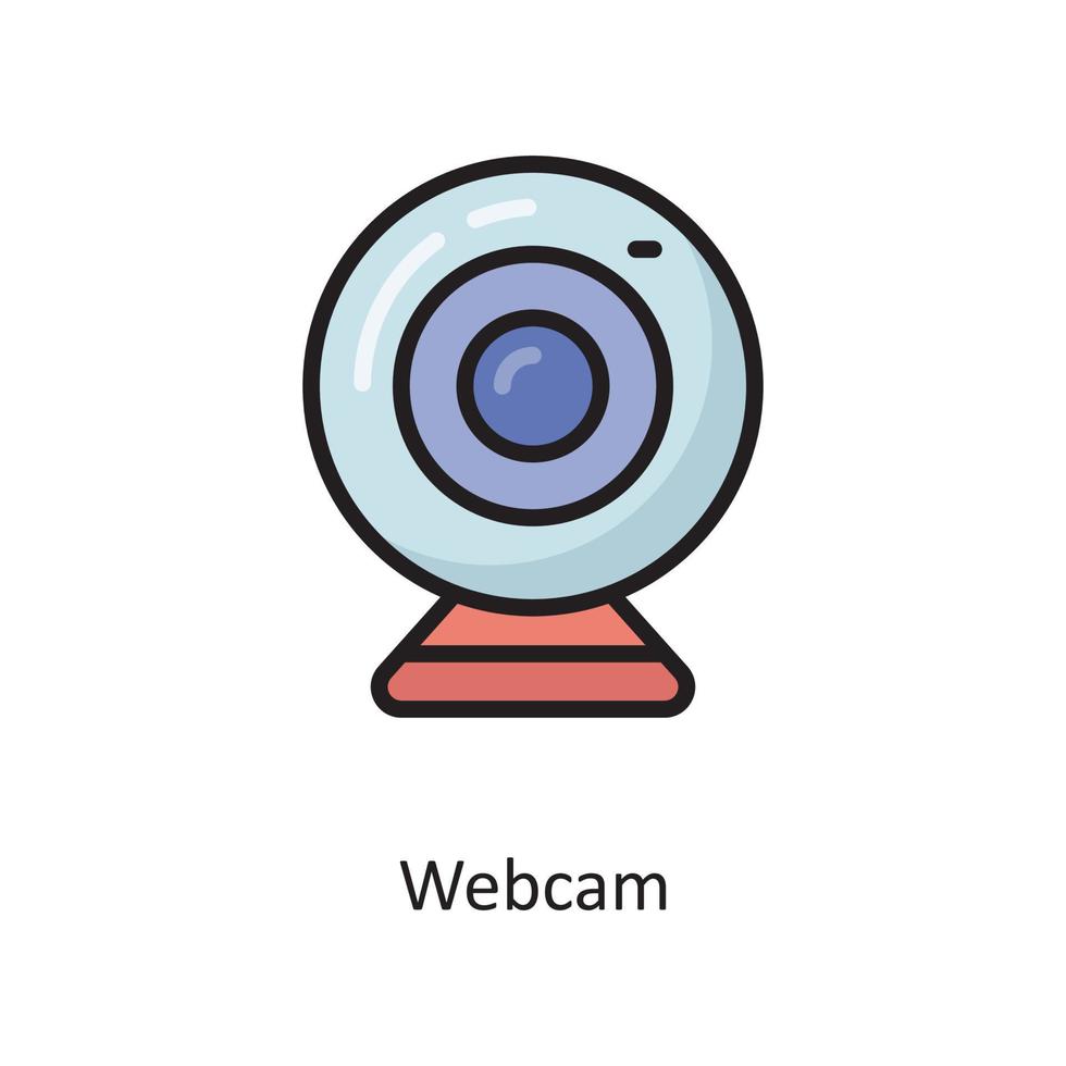 illustration de conception d'icône de contour rempli de vecteur de webcam. symbole de cloud computing sur fond blanc fichier eps 10