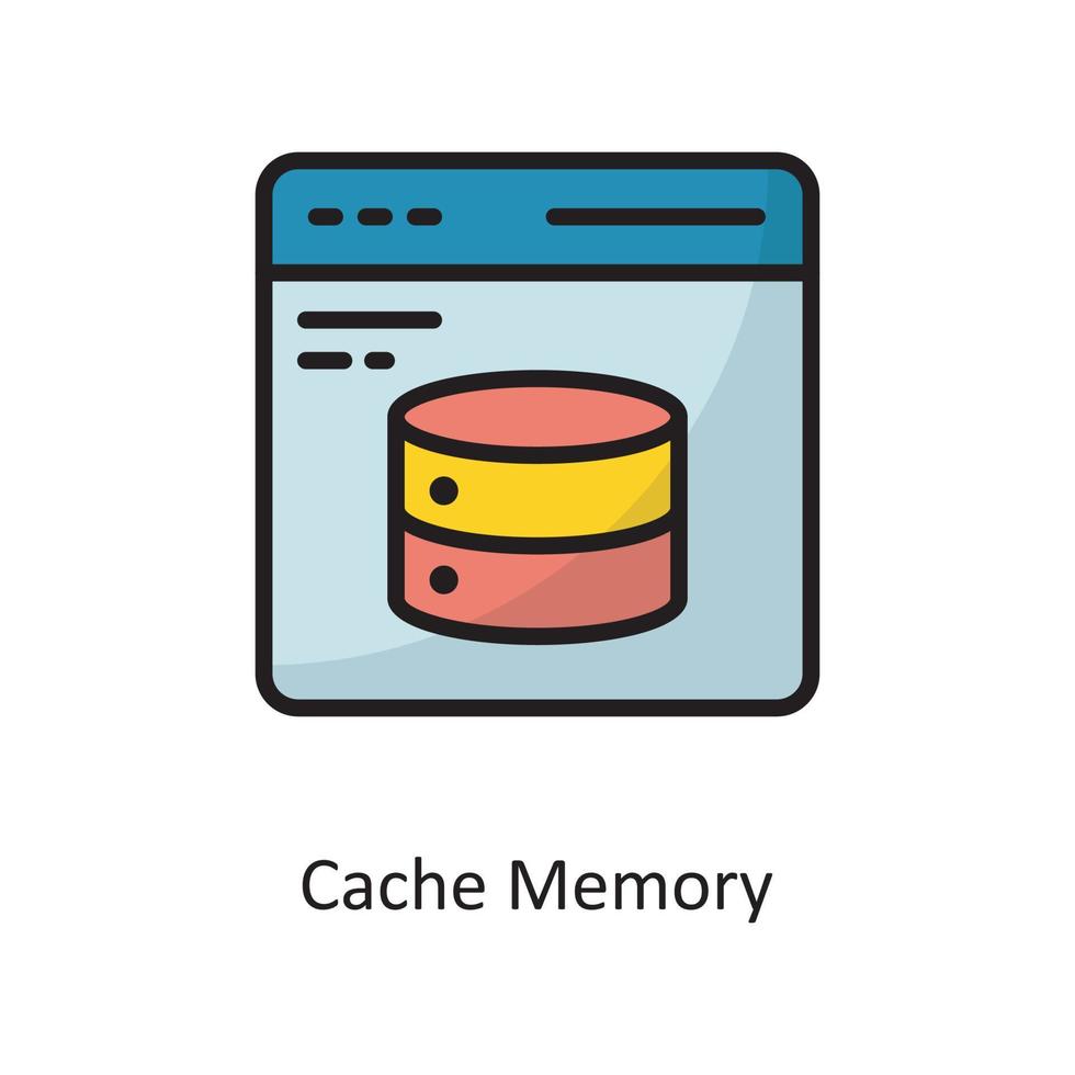 illustration de conception d'icône de contour rempli de vecteur de mémoire cache. symbole de cloud computing sur fond blanc fichier eps 10