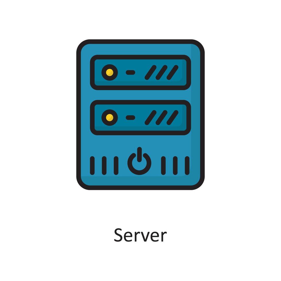 illustration de conception d'icône de contour rempli de vecteur de serveur. symbole de cloud computing sur fond blanc fichier eps 10