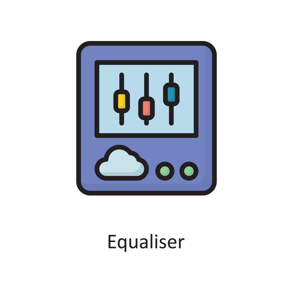 illustration de conception d'icône de contour rempli de vecteur d'égaliseur. symbole de cloud computing sur fond blanc fichier eps 10