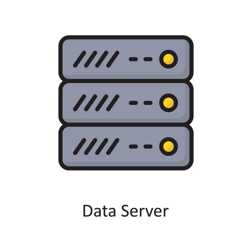 illustration de conception d'icône de contour rempli de vecteur de serveur de données. symbole de cloud computing sur fond blanc fichier eps 10