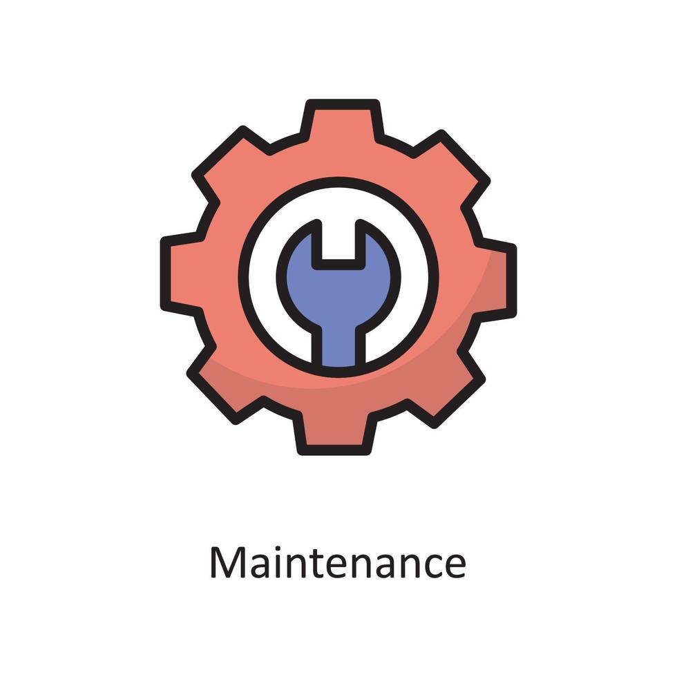 illustration de conception d'icône de contour rempli de vecteur de maintenance. symbole de cloud computing sur fond blanc fichier eps 10