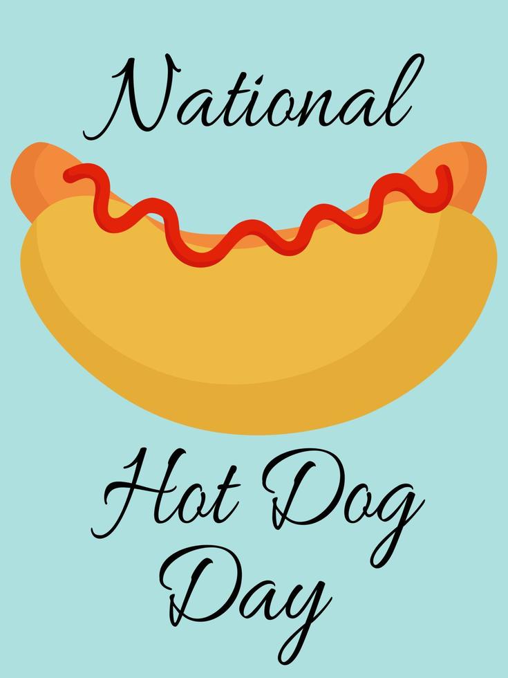 journée nationale du hot-dog, idée de conception d'affiche, de bannière, de dépliant, de carte ou de menu vecteur