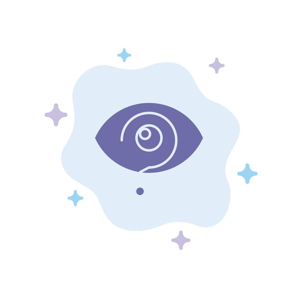 point d'exclamation curieux eye mark icône bleue sur fond de nuage abstrait vecteur