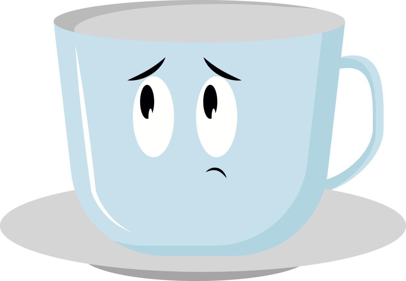 tasse triste, illustration, vecteur sur fond blanc.