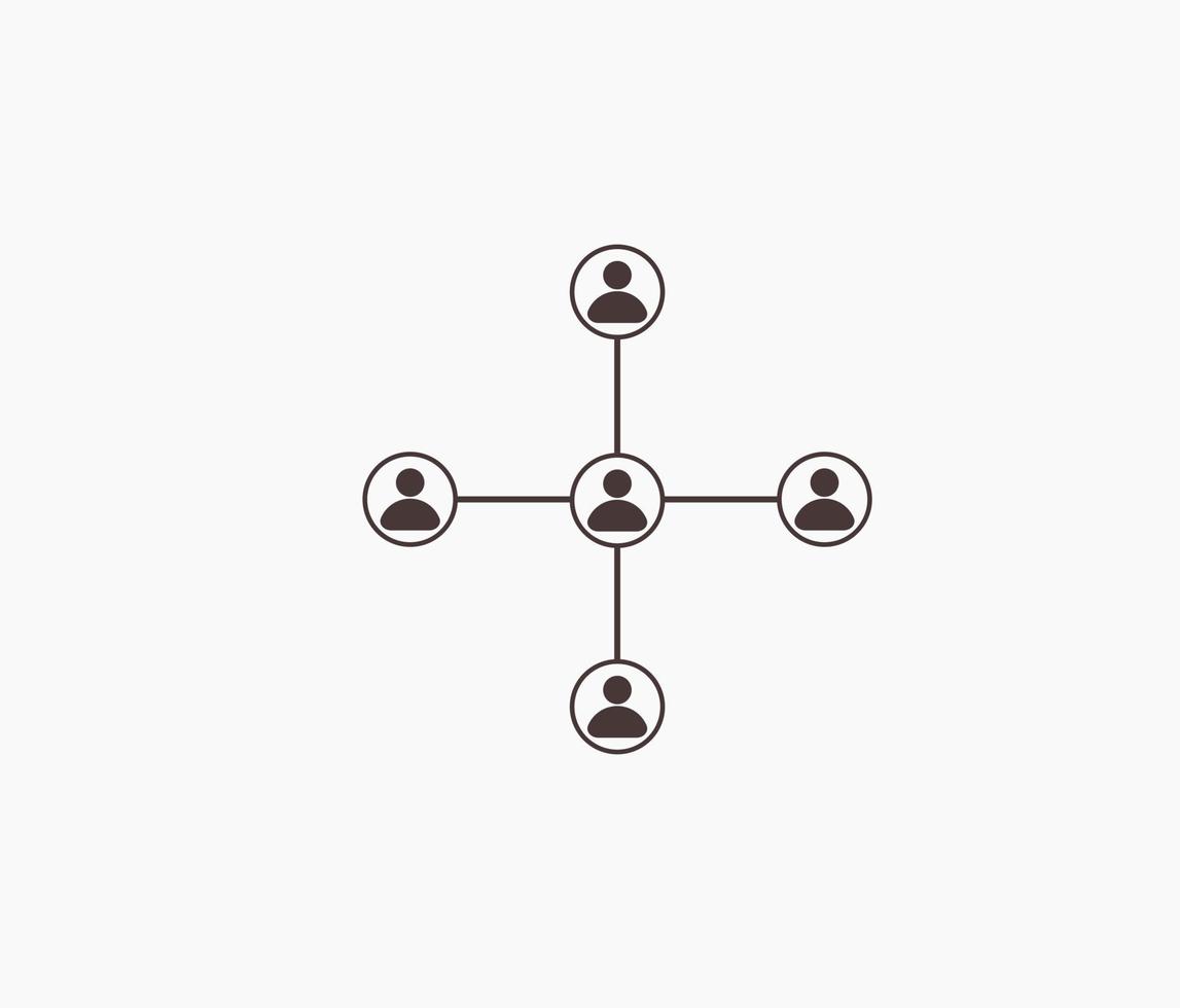 icône de symbole d'organisation de relations avec les employés vecteur