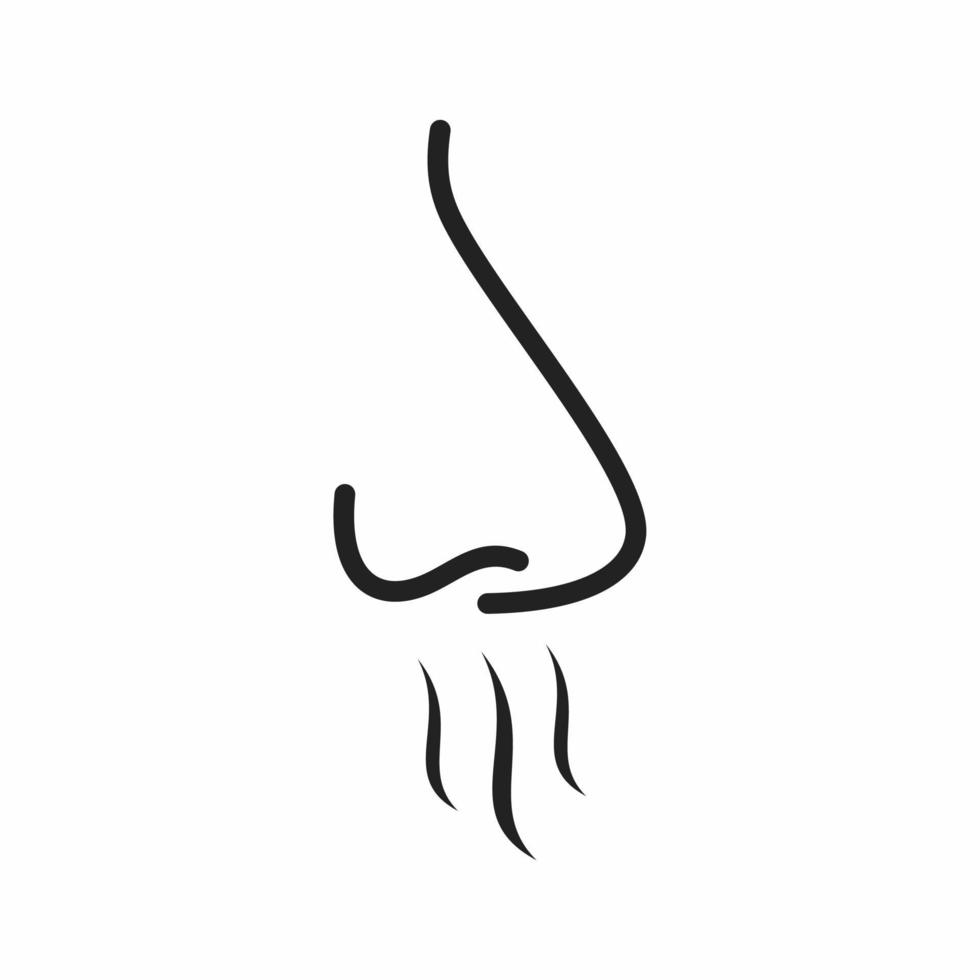 icône de contour de nez vecteur