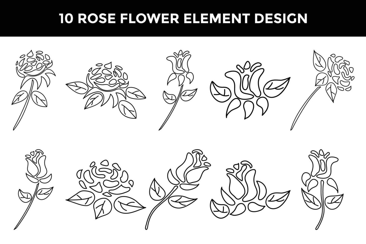 conception d'élément d'ornement de fleur rose vecteur