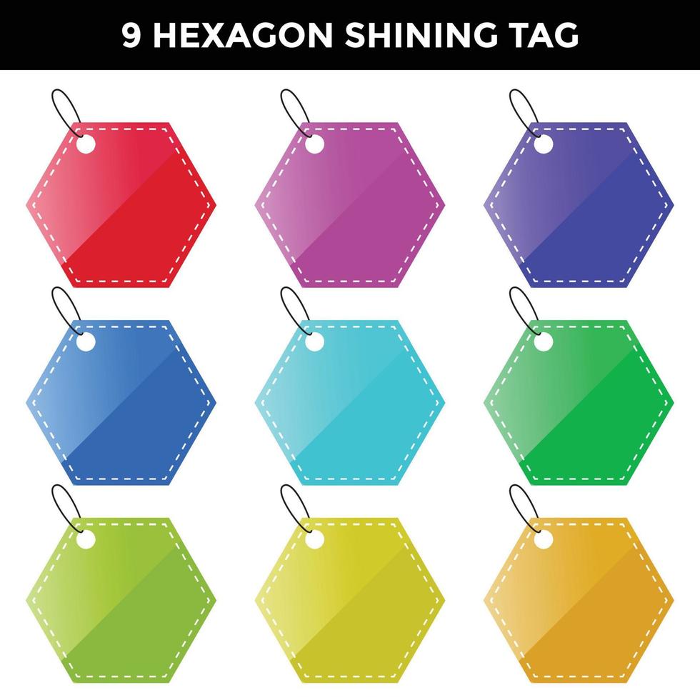 étiquette de prix hexagone brillant forme géométrique vecteur