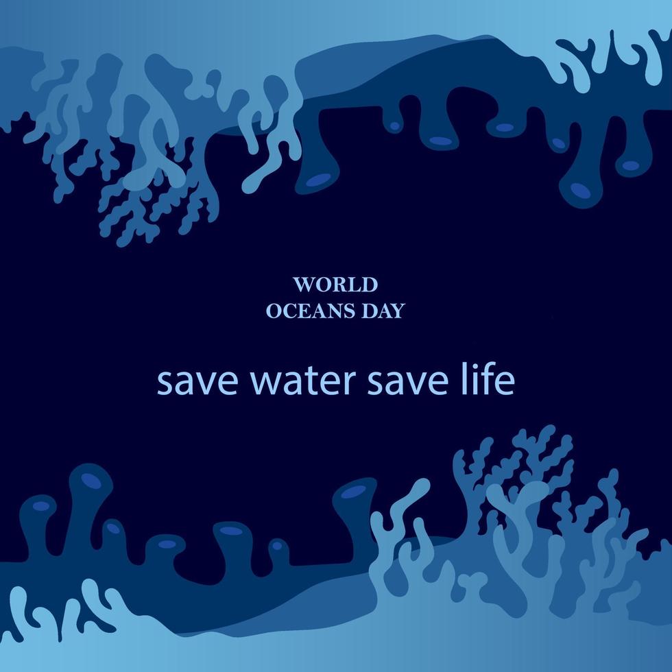 journée mondiale des océans mer vecteur bleu