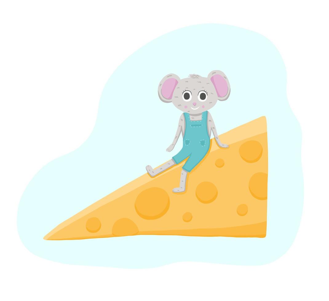 passez la souris sur un morceau de fromage vecteur