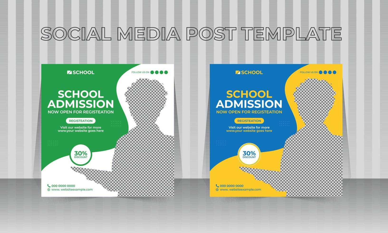 modèle de conception de bannière de couverture de médias sociaux d'admission à l'école vecteur