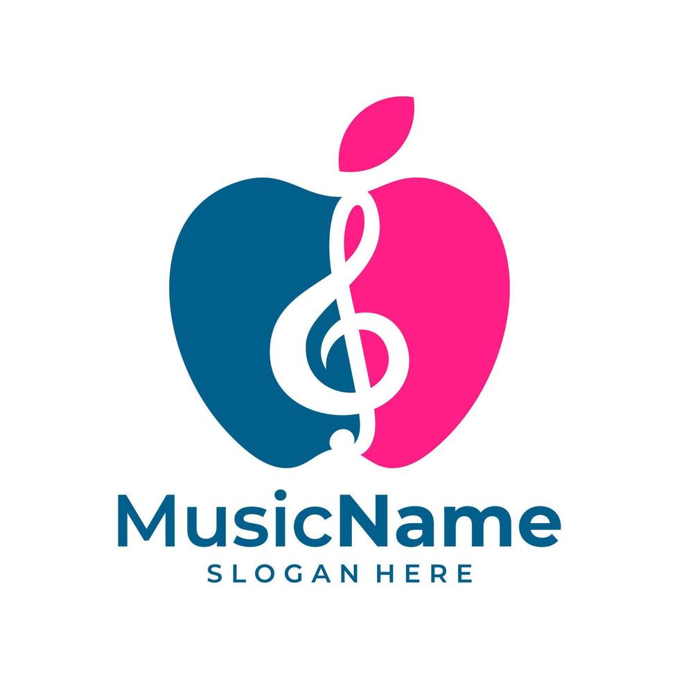 vecteur de logo de musique de pomme. modèle de conception de logo apple musique