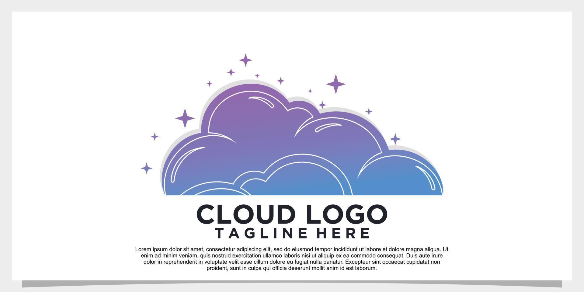 cloud logo design concept simple vecteur premium