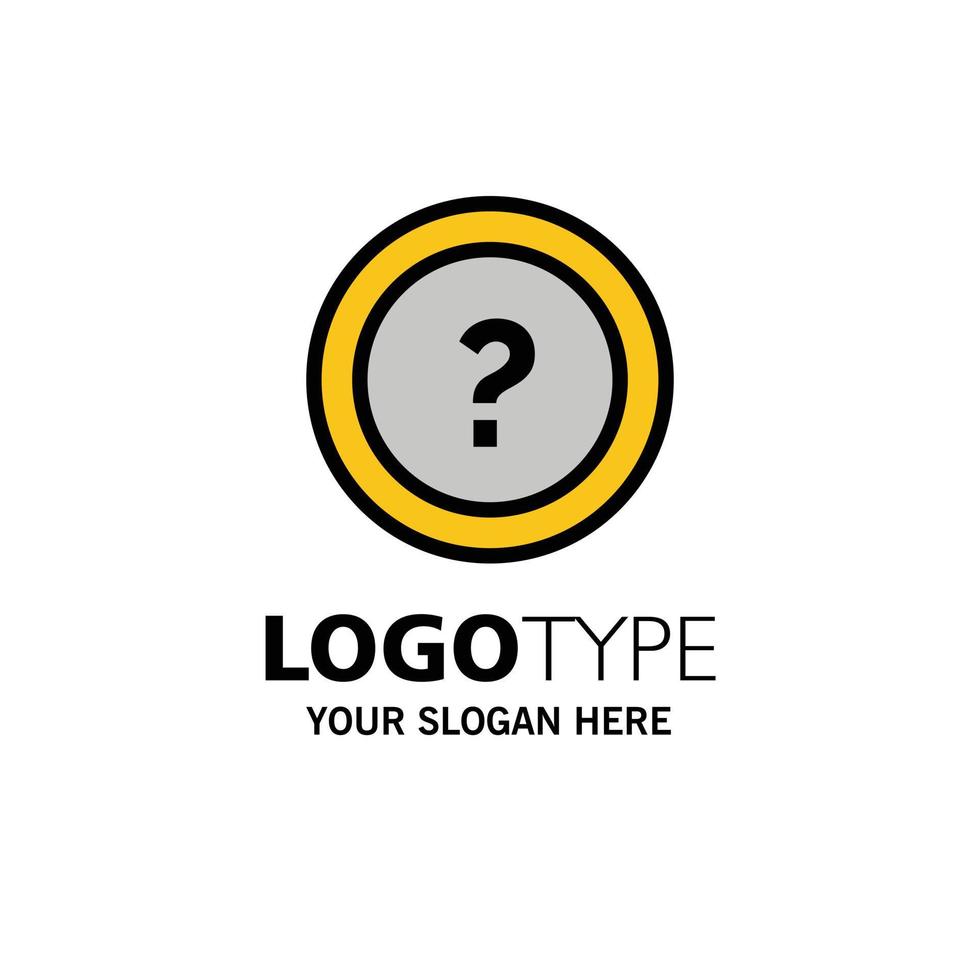 à propos de demander des informations question soutien modèle de logo d'entreprise couleur plate vecteur