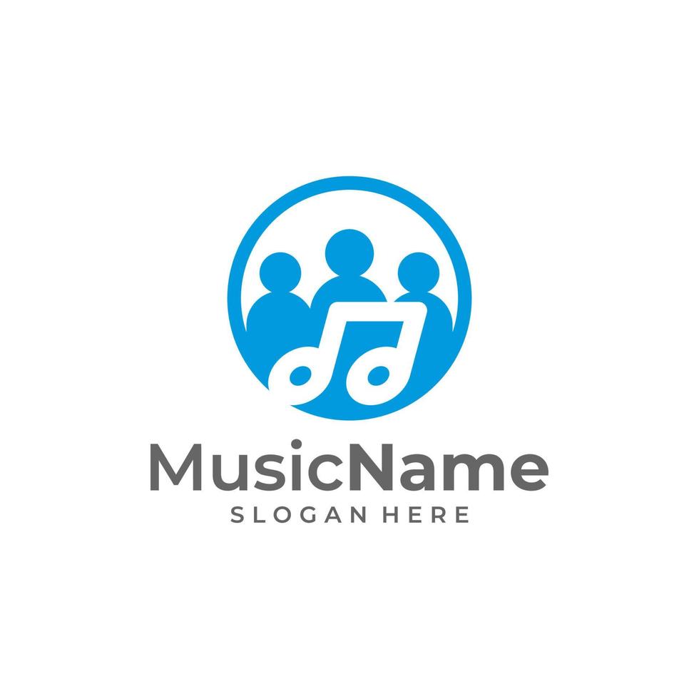 illustration d'icône vectorielle de logo de personnes de musique. modèle de conception de logo de musique de personnes vecteur