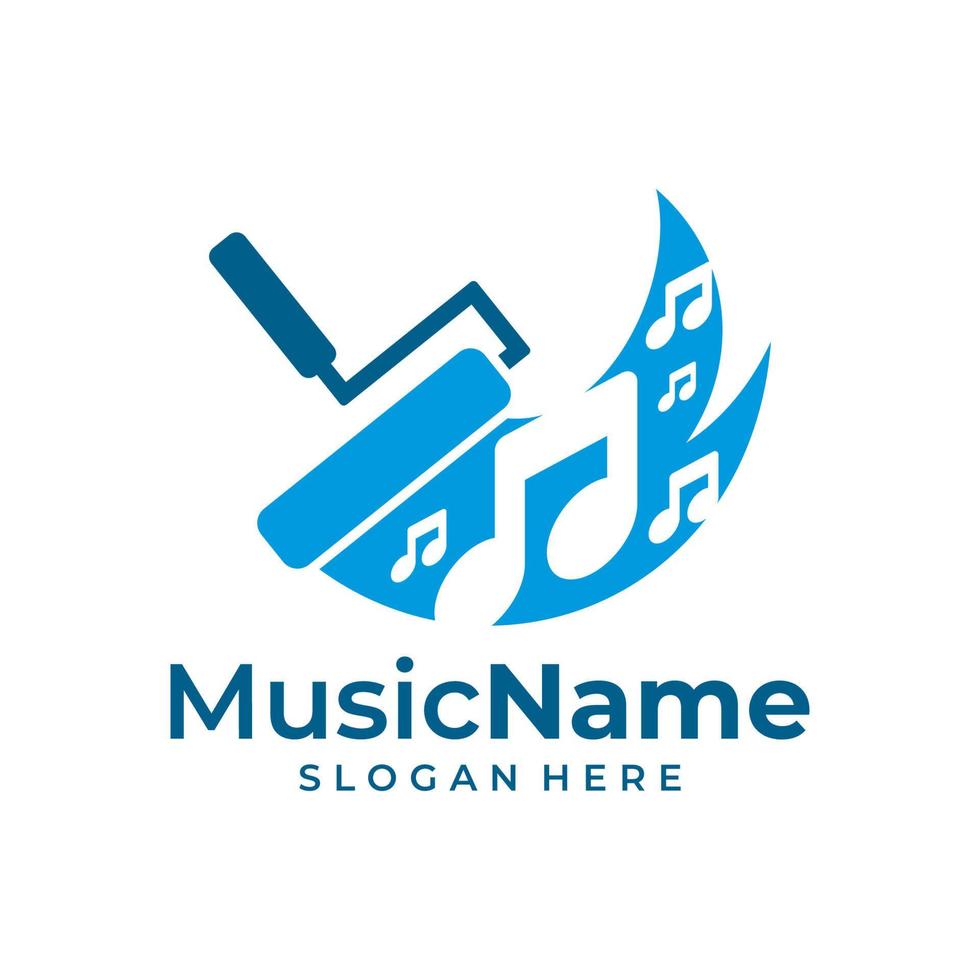 vecteur de logo de musique de peinture. modèle de conception de logo de peinture de musique