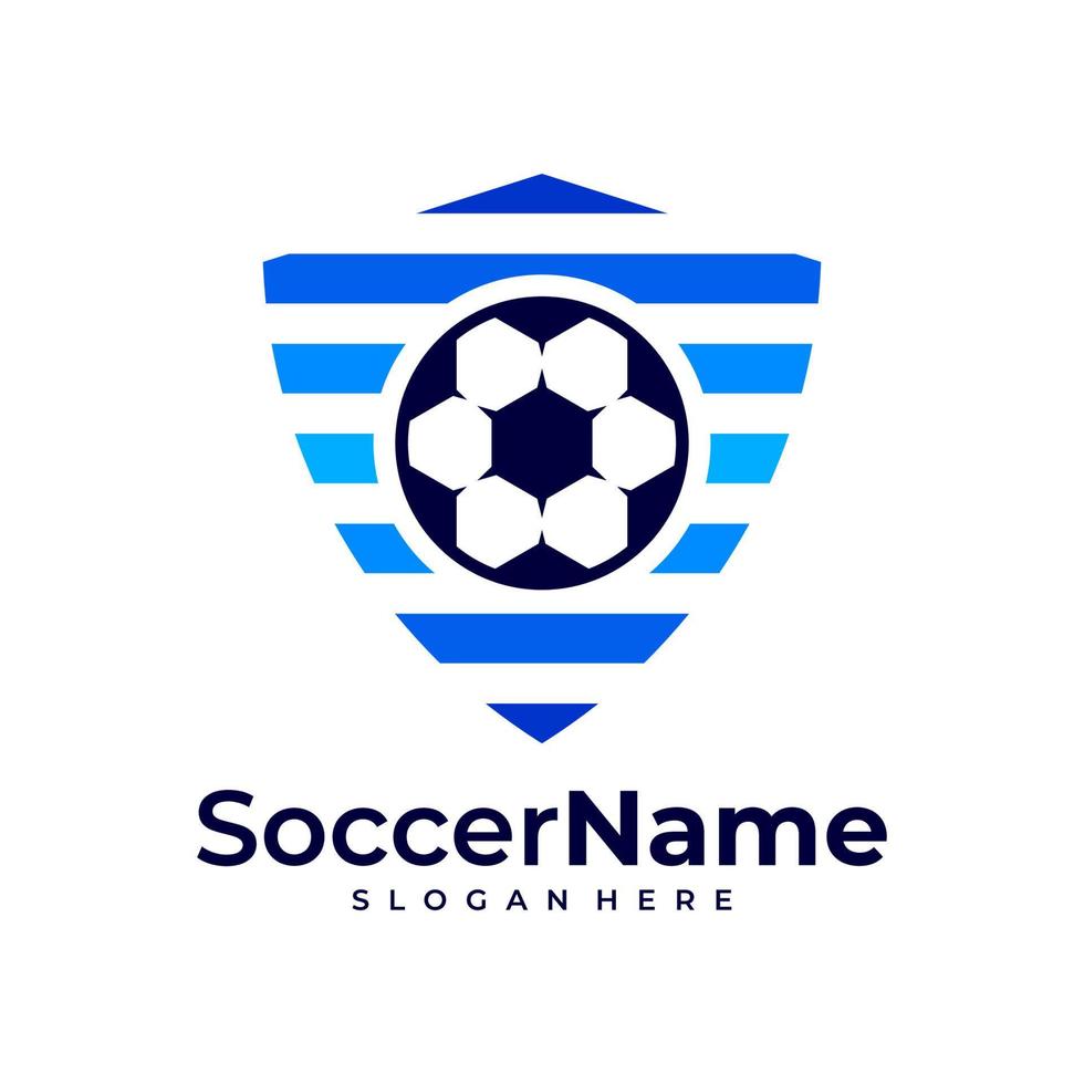 modèle de logo de football bouclier, vecteur de conception de logo de bouclier de football