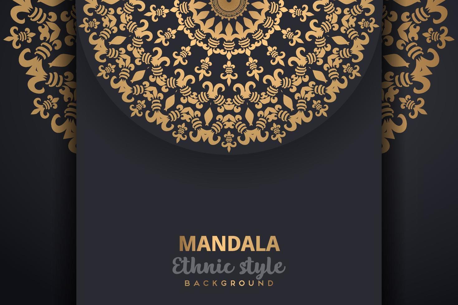 fond de mandala de luxe arabesque doré avec motif est style.mandala décoratif pour impression, affiche, couverture, brochure, dépliant et bannière vecteur