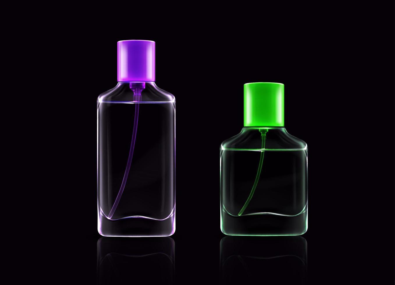 bouteilles en verre pour parfum, parfum, eau de Cologne vecteur