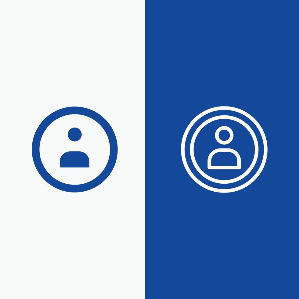 interface navigation utilisateur ligne et glyphe icône solide bannière bleue ligne et glyphe icône solide bannière bleue vecteur
