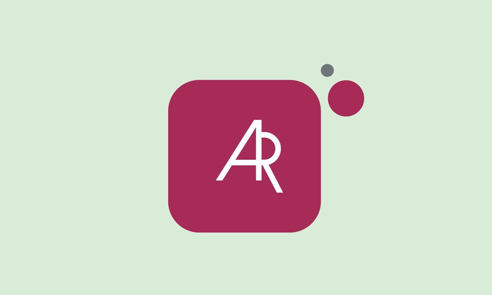 alphabet lettres initiales monogramme logo ar, ra, a et r vecteur