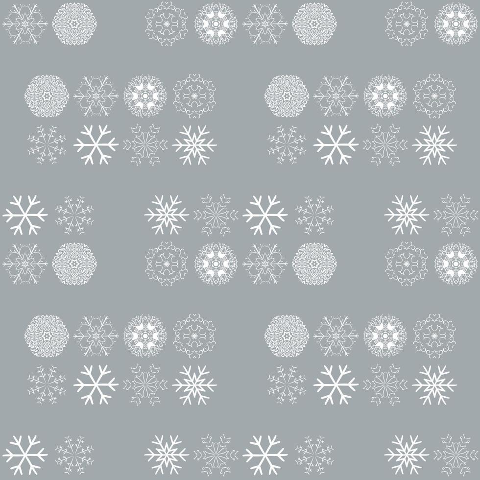 modèle vectoriel avec des flocons de neige sur fond gris. fond d'hiver. eps8