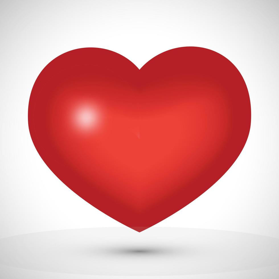 grand coeur rouge sur fond blanc. symbole de l'amour. illustration vectorielle. vecteur