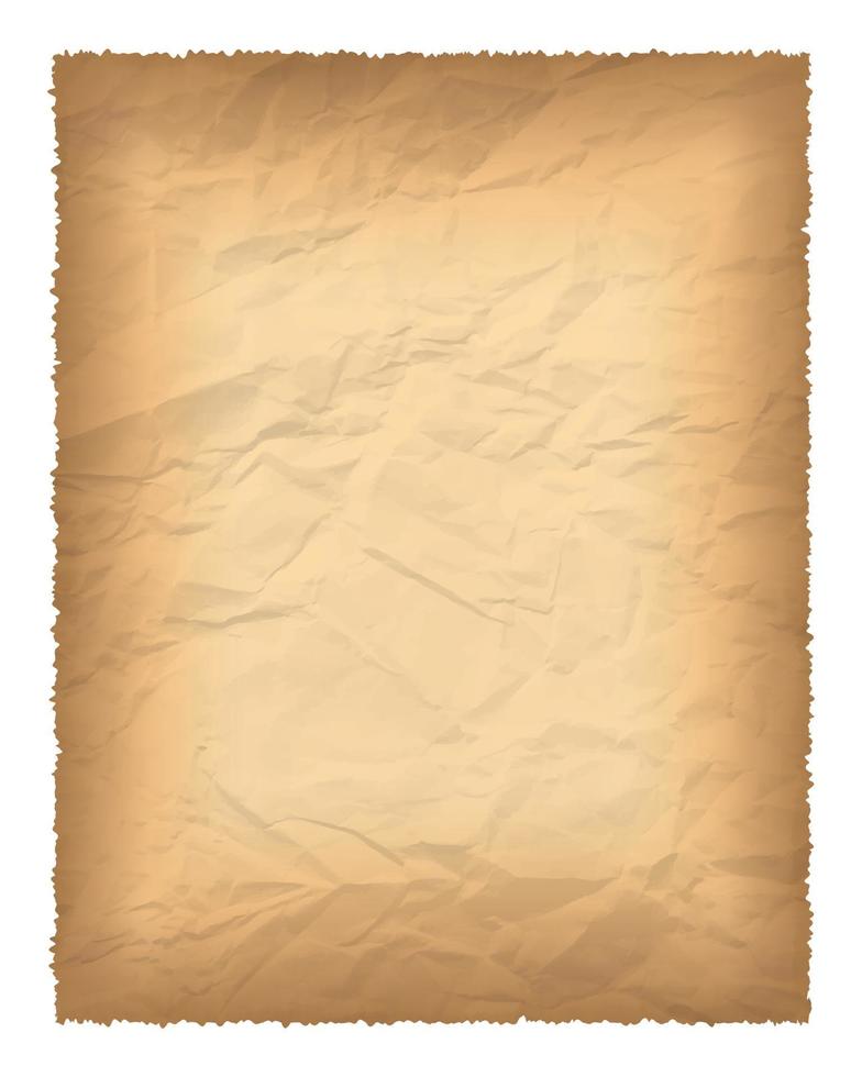 vieux papier avec bords brûlés isolé sur fond blanc avec place pour votre texte. illustration vectorielle vecteur