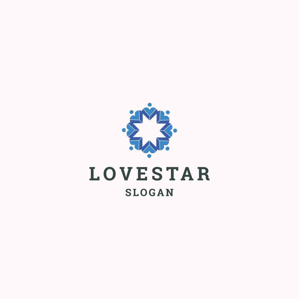 amour star logo icône modèle de conception illustration vectorielle vecteur
