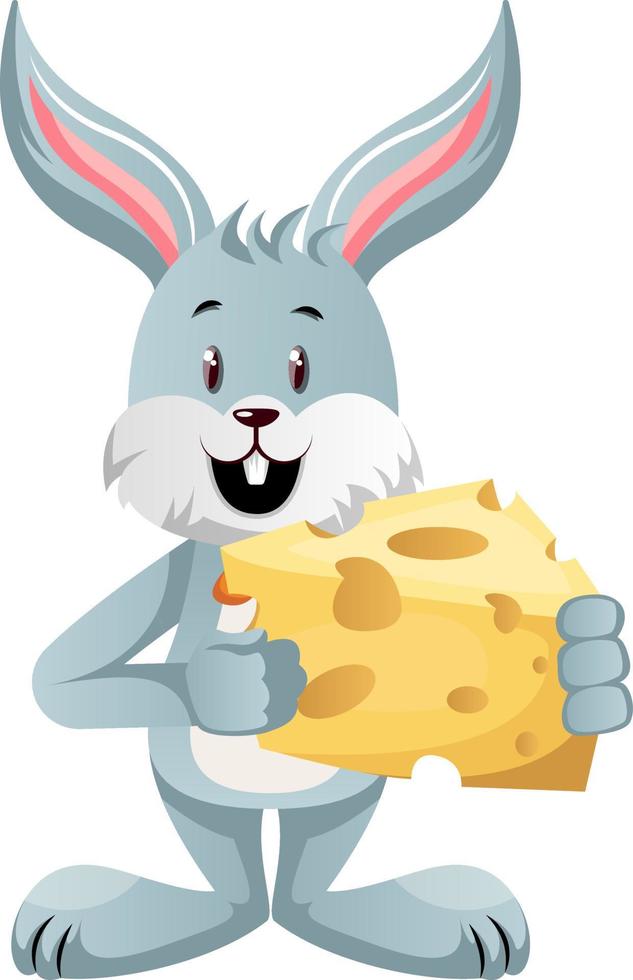 lapin au fromage, illustration, vecteur sur fond blanc.