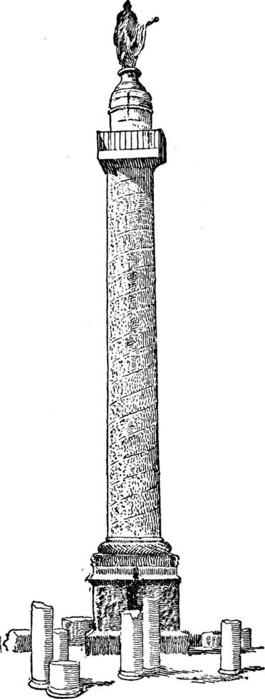 colonne de trajan, illustration vintage. vecteur