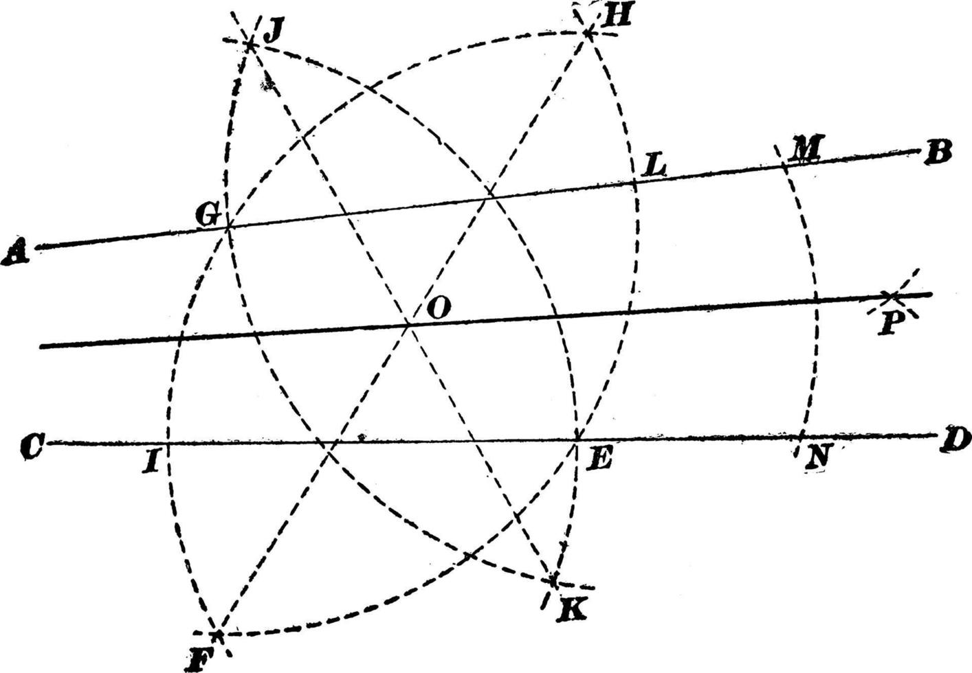 bissecter un angle, illustration vintage. vecteur