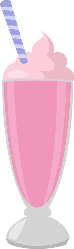 Milkshake rose,illustration,vecteur sur fond blanc vecteur