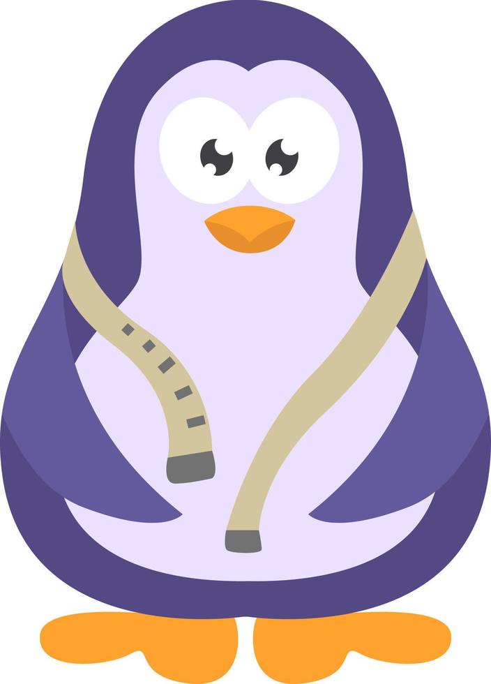 pingouin sur mesure, icône illustration, vecteur sur fond blanc