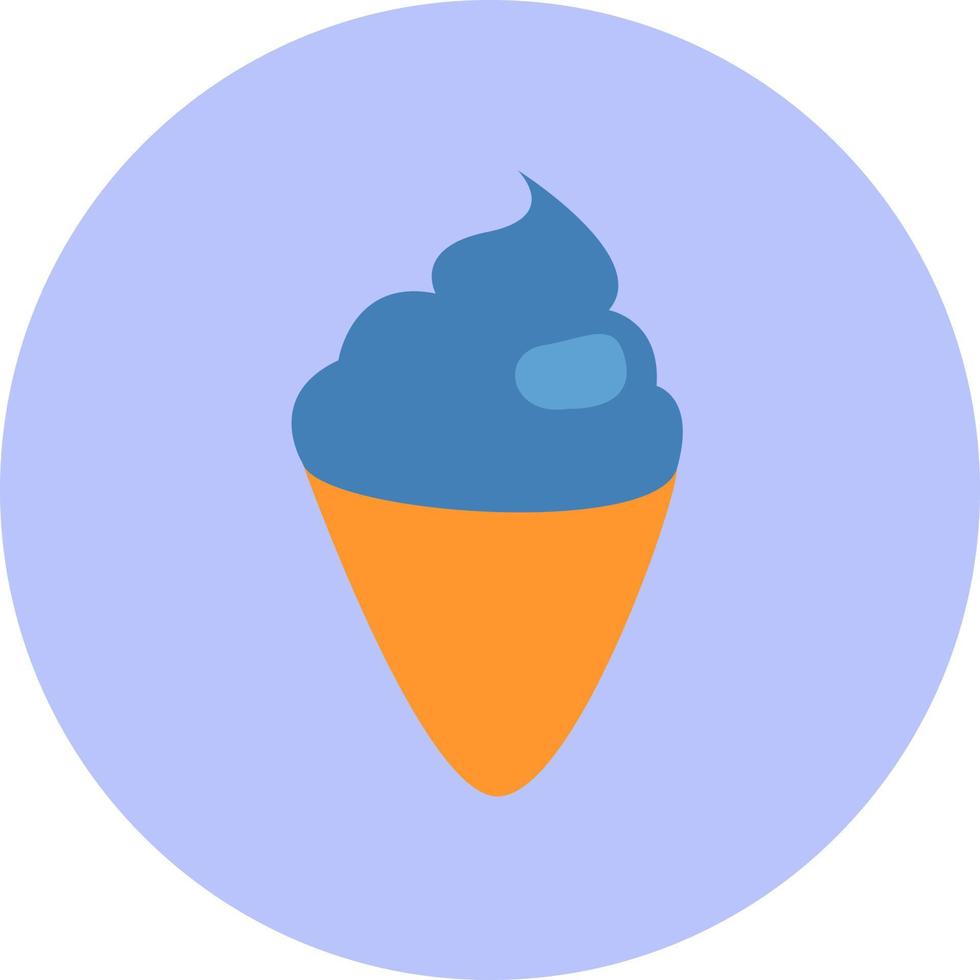 glace bleue en cône, illustration, vecteur sur fond blanc.