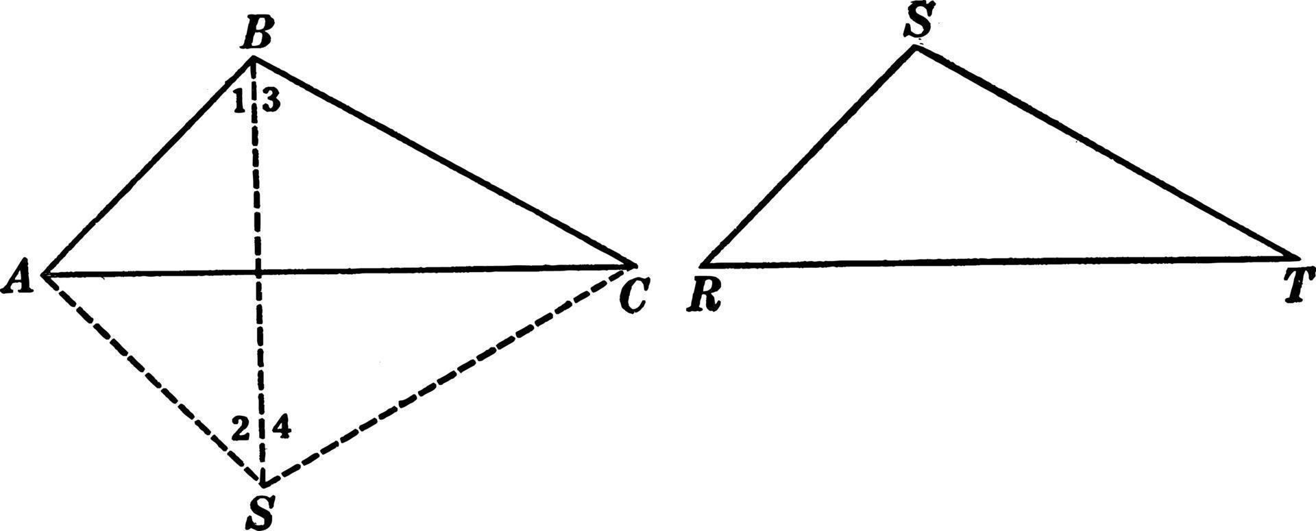 triangles égaux, illustration vintage vecteur