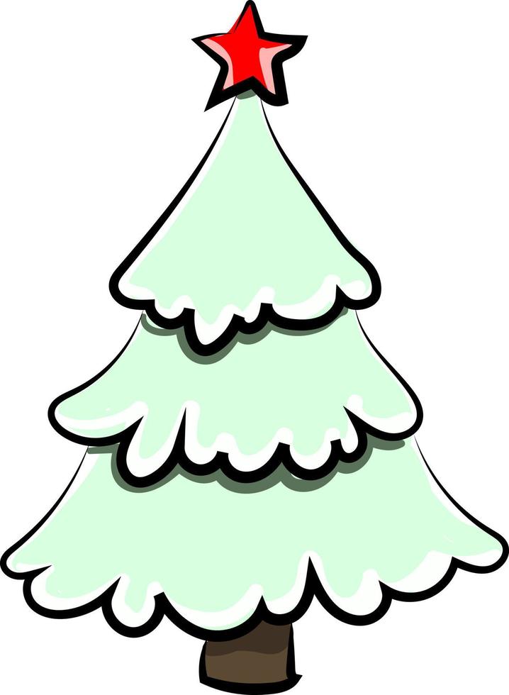 arbre de neige de Noël, illustration, vecteur sur fond blanc.